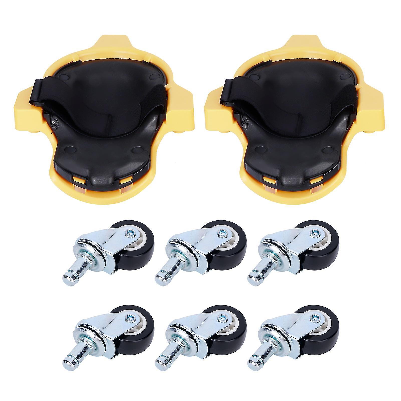 Lot de 2 coussins d'agenouillement coulissants multifonctions avec roulettes, protection pour genouillères, fournitures de jardinage