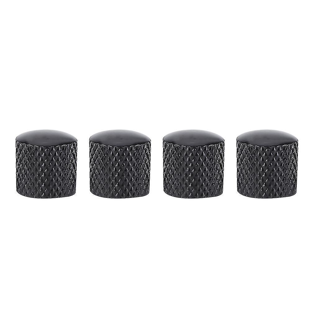 4 Pcs Guitars Volume Tone Control Knobs Button Accessory for Electric Guitar Bass(Black)