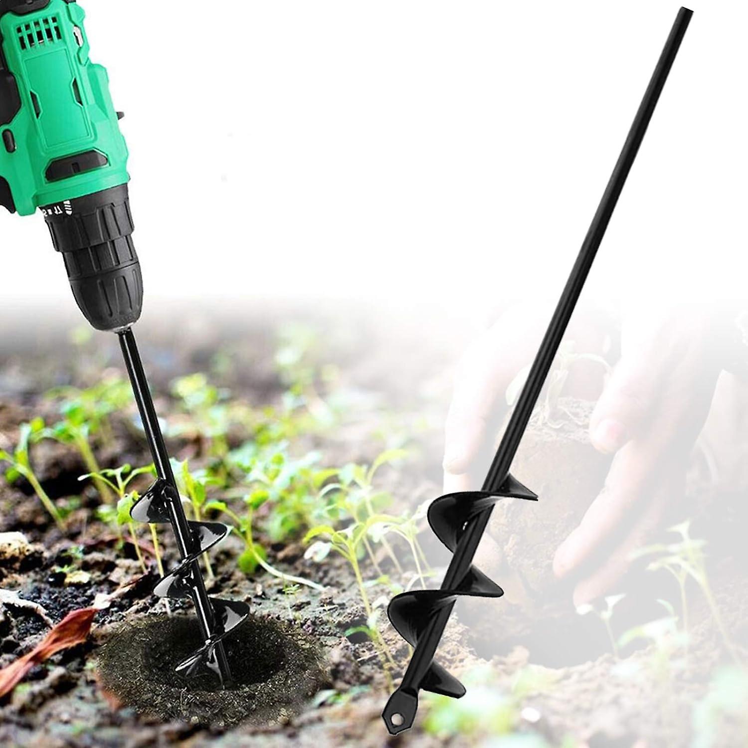 Auger Drill Bit for Planting, Garden Post Hole Digger with Non-Slip Hex Drive, Spiral Quick Planting Tool for Planting Flower Bulbs
