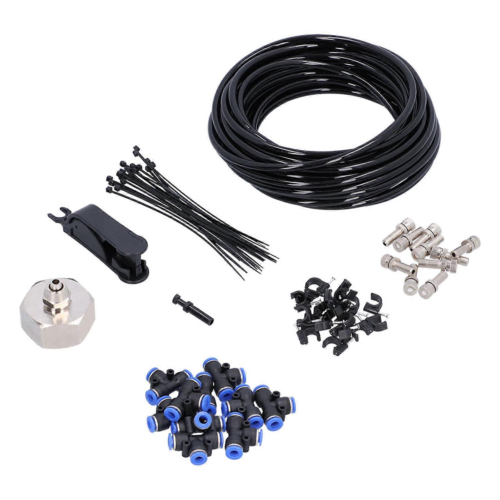 Garden Hose Kit 10M Garden Irrigation System 10Pcs Misting Nozzle Hose Connector Set Watering Drip Kit for Garden Greenhouse
