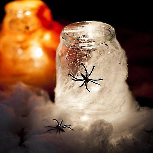 Web de aranha elástica com 2 aranhas falsas prop decoração para casa assombrada Halloween