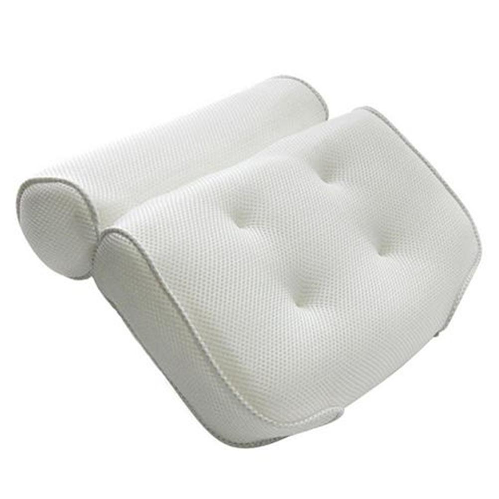 Soft 3D Mesh Spa Bathtub Pillow with Non-Slip Suction Cups