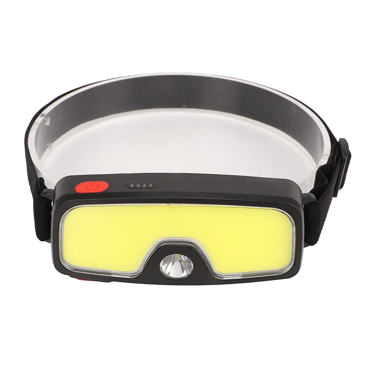 Outdoor Headlamp with 5 Lighting Modes Double Light Source Waterproof Headlight for Running Fishing Camping 