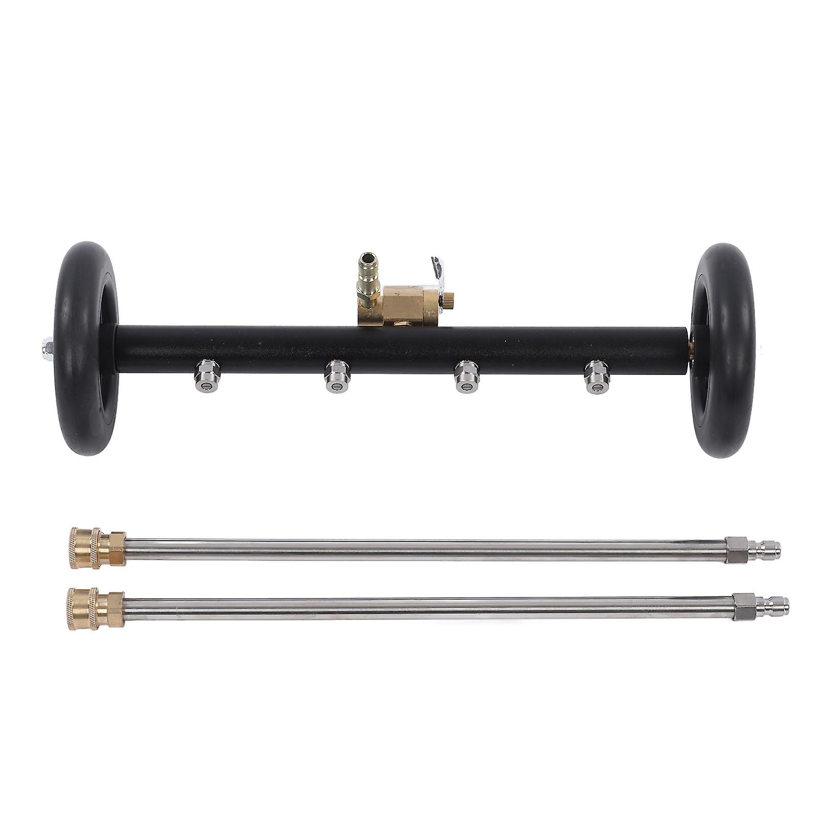 Undercarriage Cleaner, Pressure Washer, 4 Hole Power 1000‑4000PSI Under Car Wash Water Broom with 2 Extension Wand, Quickly and Easily Clean, Black