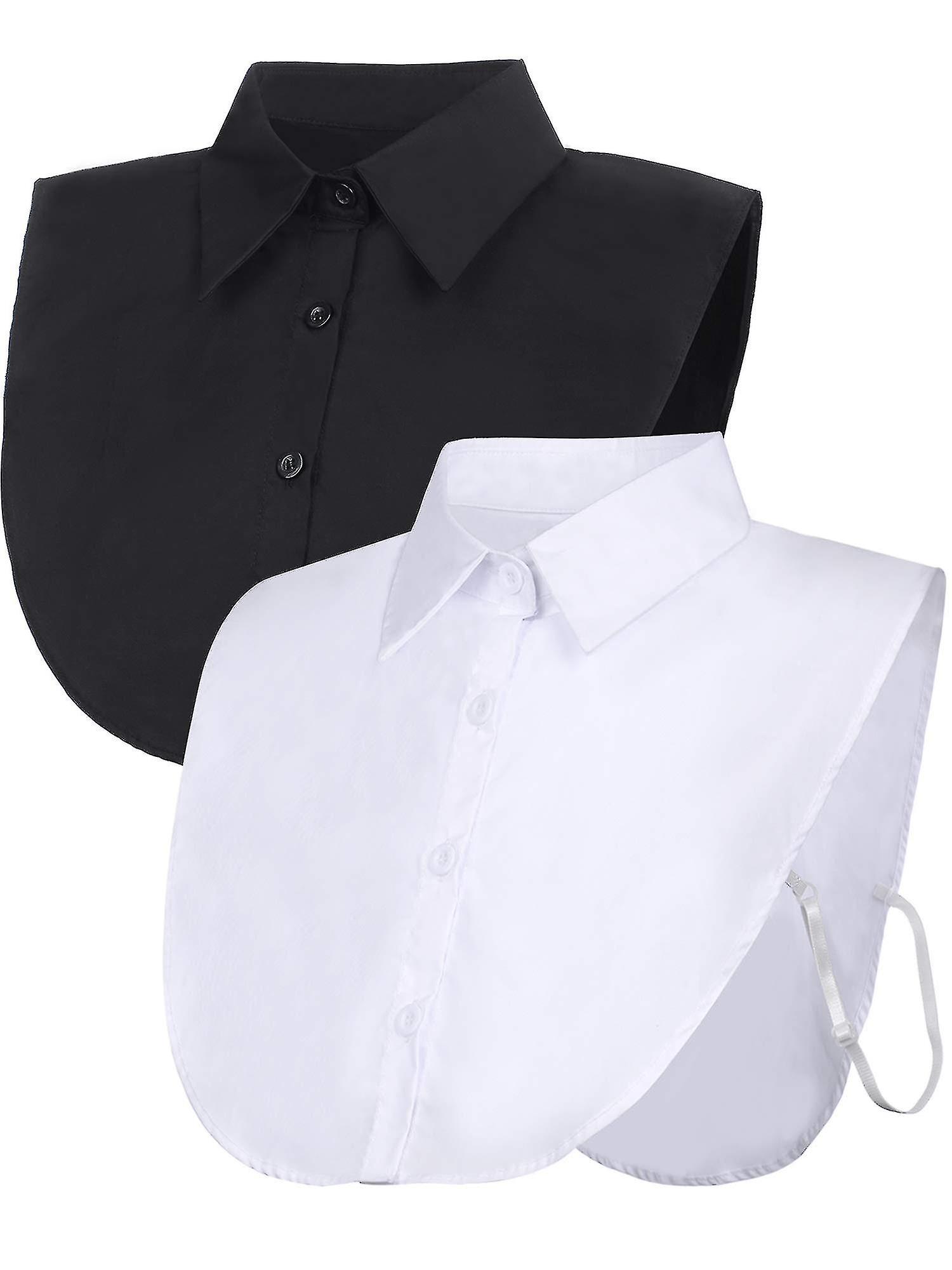 2 pezzi colletto finto staccabile camicetta colletto Dickey mezza camicia colletto finto per donne bomboniere 1 nero e 1 bianco