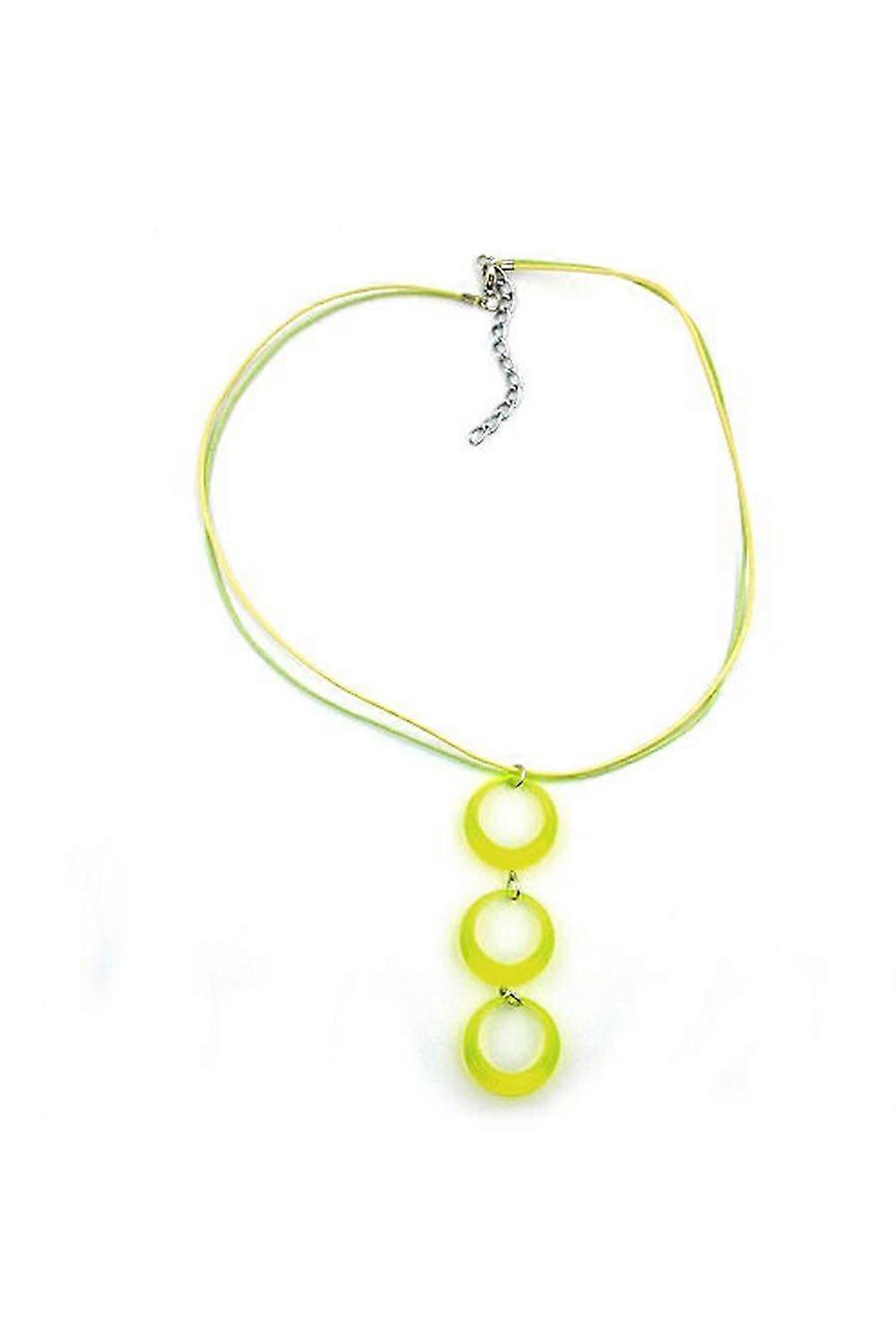 Necklace Neon Yellow Beads - Gl02772