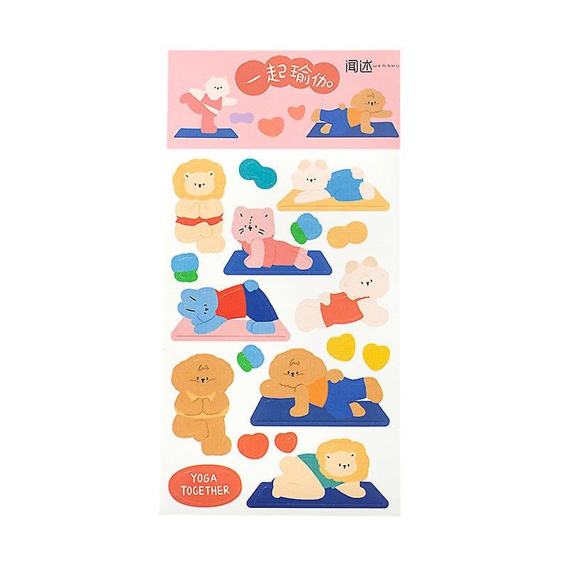 2Pcs Sticker Pack Cute Handbook Journal Copperplate Cartoon Character Diy