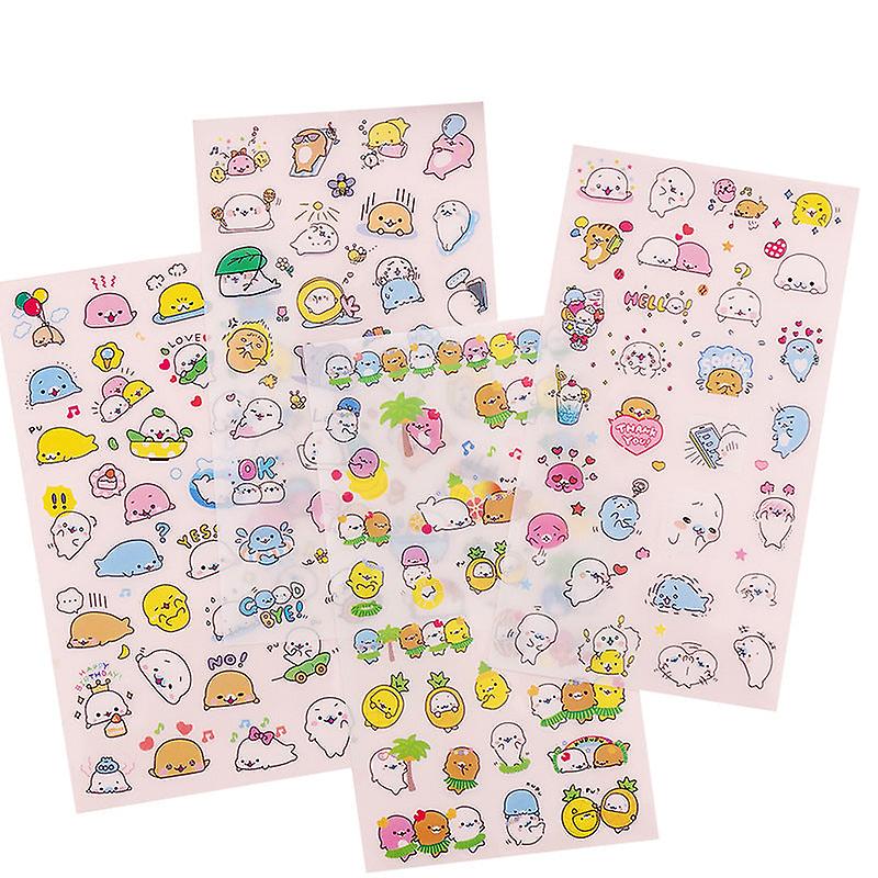 Sticker Pack Cute Handbook Journal Creative Cartoon Minimalist Diy6pcs