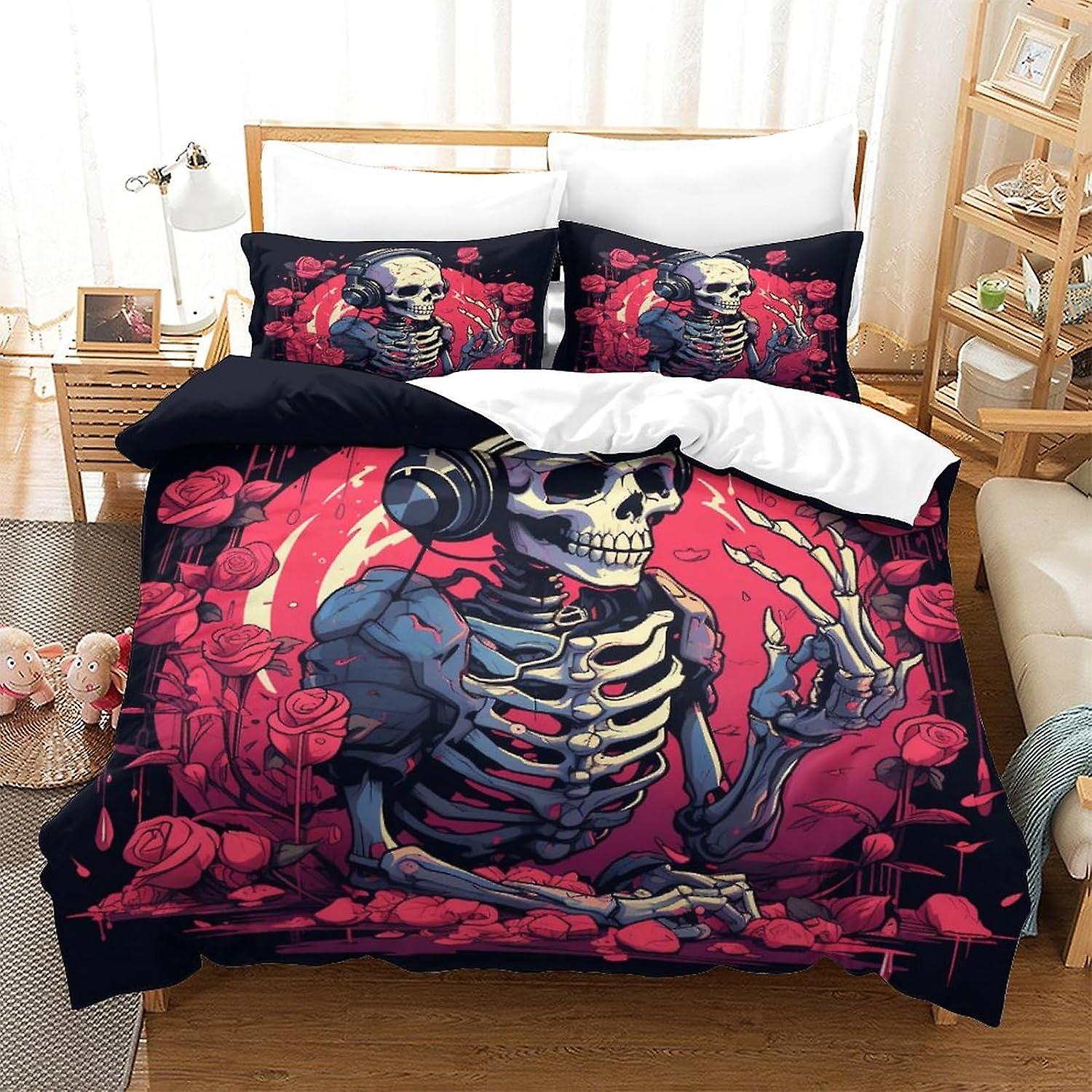Bedding Duvet Cover Set 3D Print Human Skeleton Quilt Cover Bedding Sets, Game Controller Print Single Double King Size Microfibre Duvet Cover Set wit