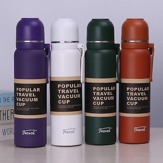 650ml/850ml Water Bottle Rustproof Wide Mouth 2 Sizes Practical Convenient Handle Vacuum Bottle for School
