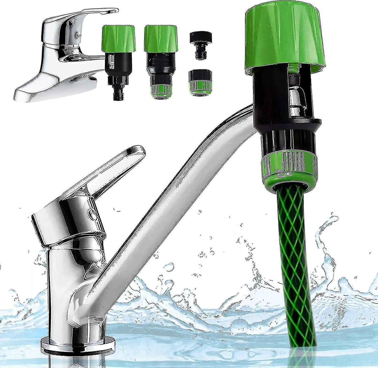 Kitchen Garden Hose Pipe Snap Connector Adaptor Tool (2 Sets)