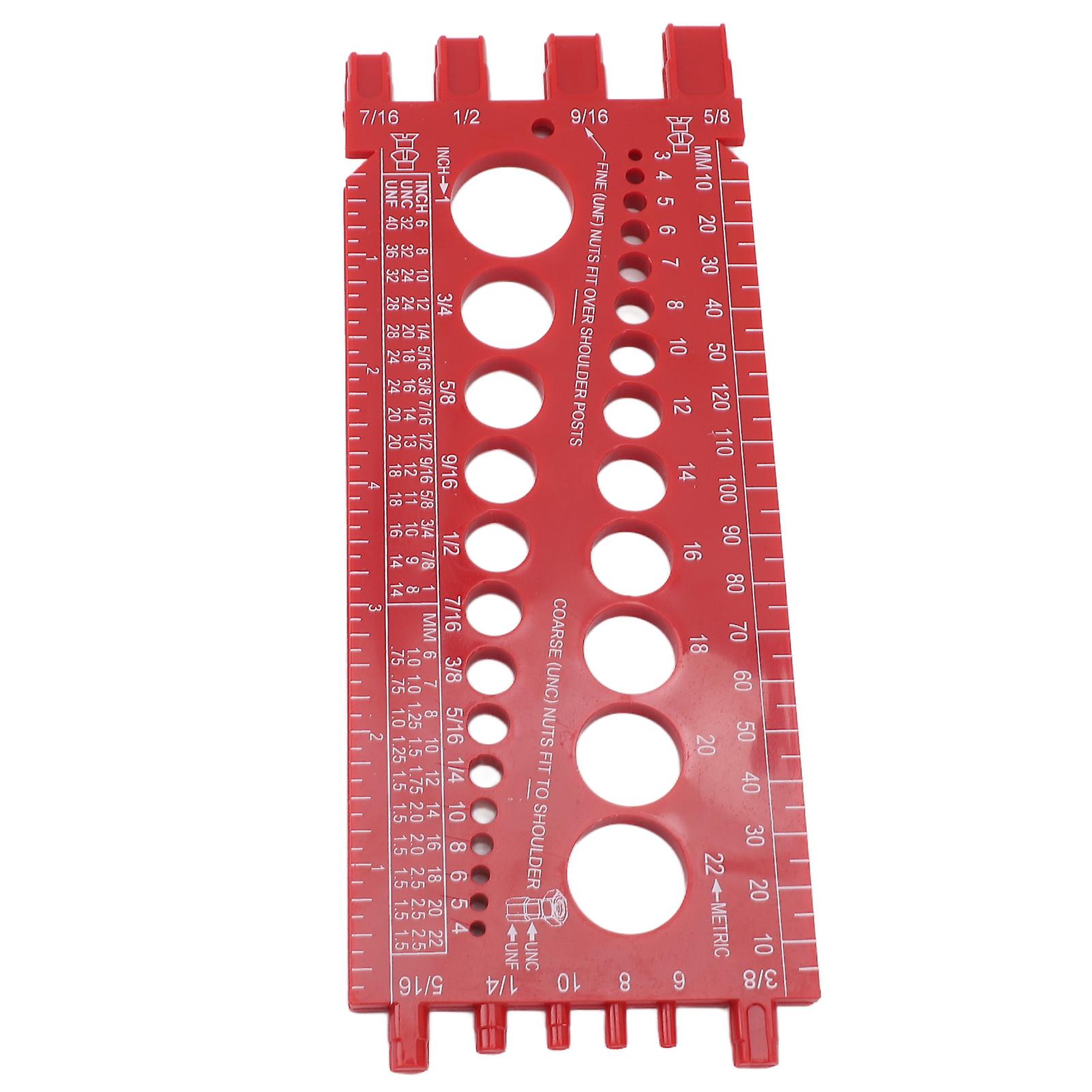 Nut Bolt Thread Gauge ABS Highly Accurate Portable Bolt Nut Identifier Gauge for Repairing