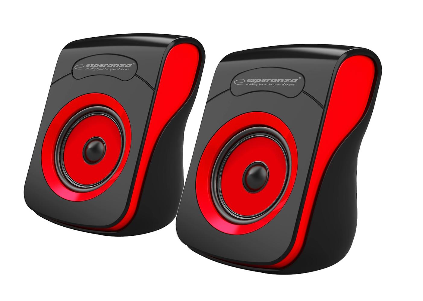 Esperanza USB Stereo Speaker 2.0 Flamenco Black/Red