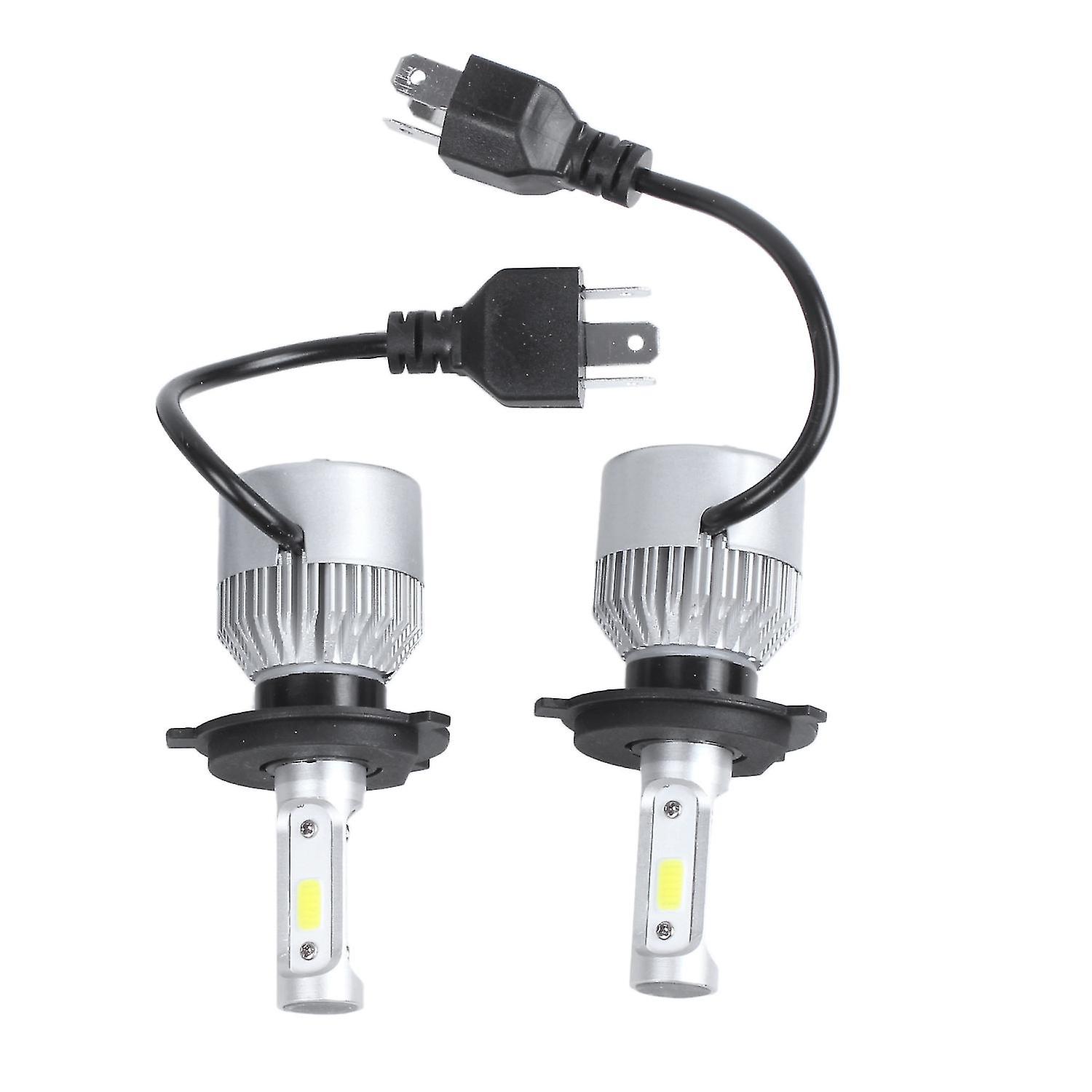 2 x S2 H4 72W 8000LM led phare de voiture Hi/Lo Beam Auto ampoules 6000K Blanc -QH