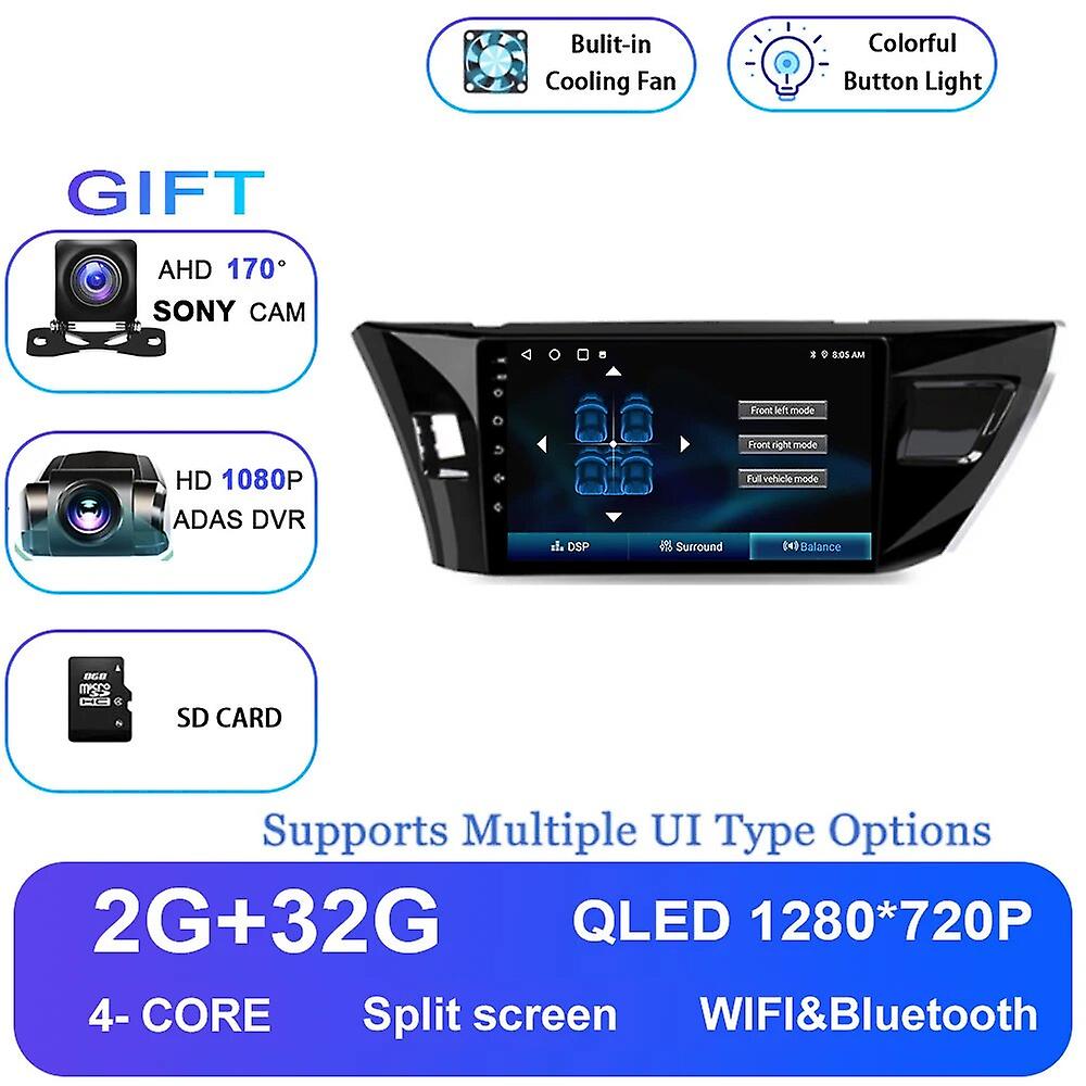 Android 13 For Toyota Corolla Ralink 2014 - 2016 Car Radio Multimedia Player Hifi Head Unit Wifi Gps 4g Lte Hdmi Dsp