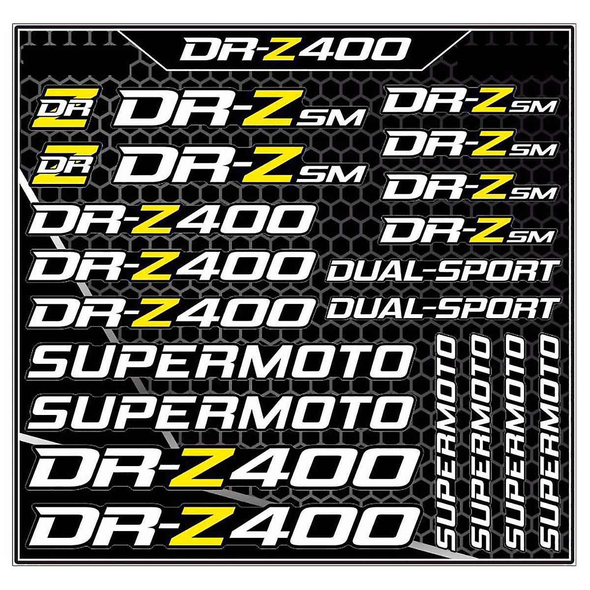 thumbnail image 2 of Suzuki DR-Z400 Replica Graphic Kit – White Glossy Vinyl Sticker Decals (2015+) 2 of 4
