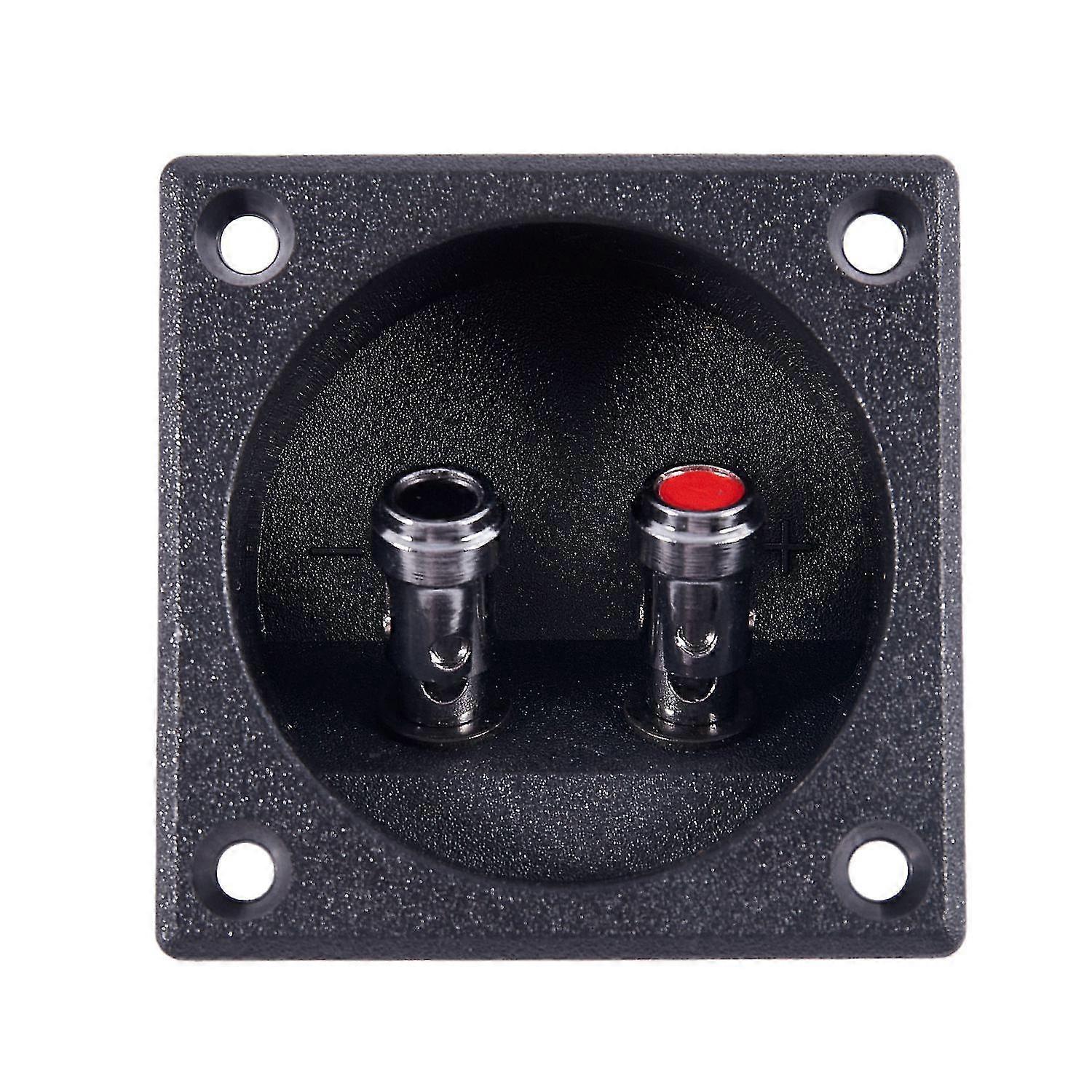 Square Shape Double Binding Post Type Speaker Box Terminal Cup Black