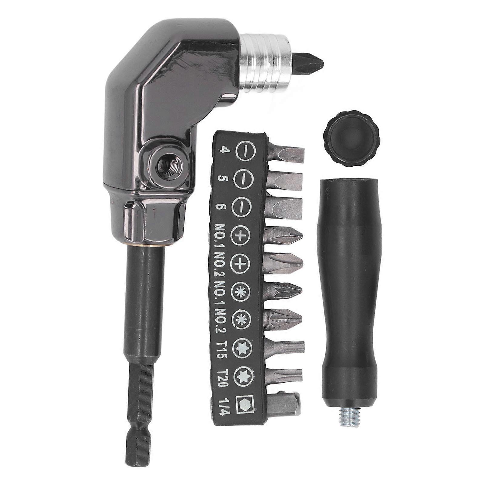 Right Angle Drive Attachment Aluminum Alloy 6.35mm Hex Interface 90 Corner Electric Corner Screwdriver