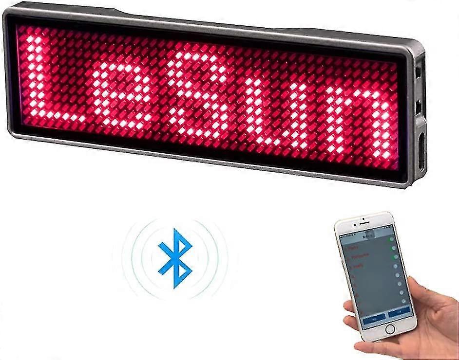 Rechargeable Bluetooth Digital LED Badge, Mini LED Display