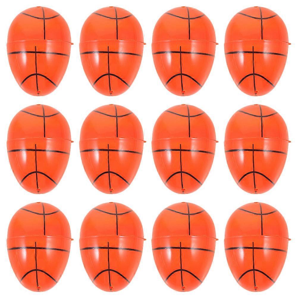 12pcs Printed Plastic Eggs Easter Egg Sports Ball Easter Basket Stuffer Party Openable Easter Eggs