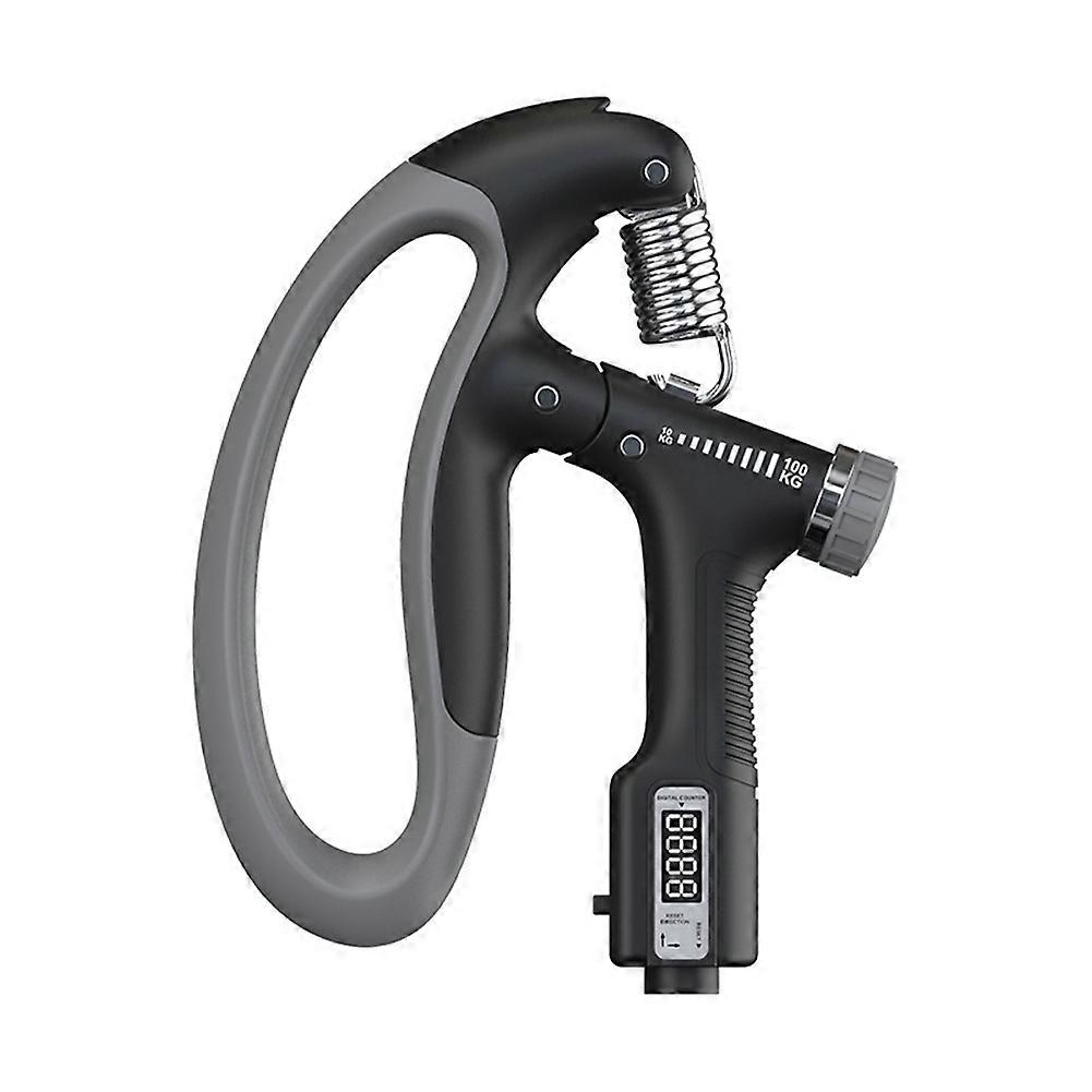 Håndgrep Strengthener Spring Grip 10-100KG Justerbart tellbart grep Arm muskel Håndleddstrening Håndtak, svart