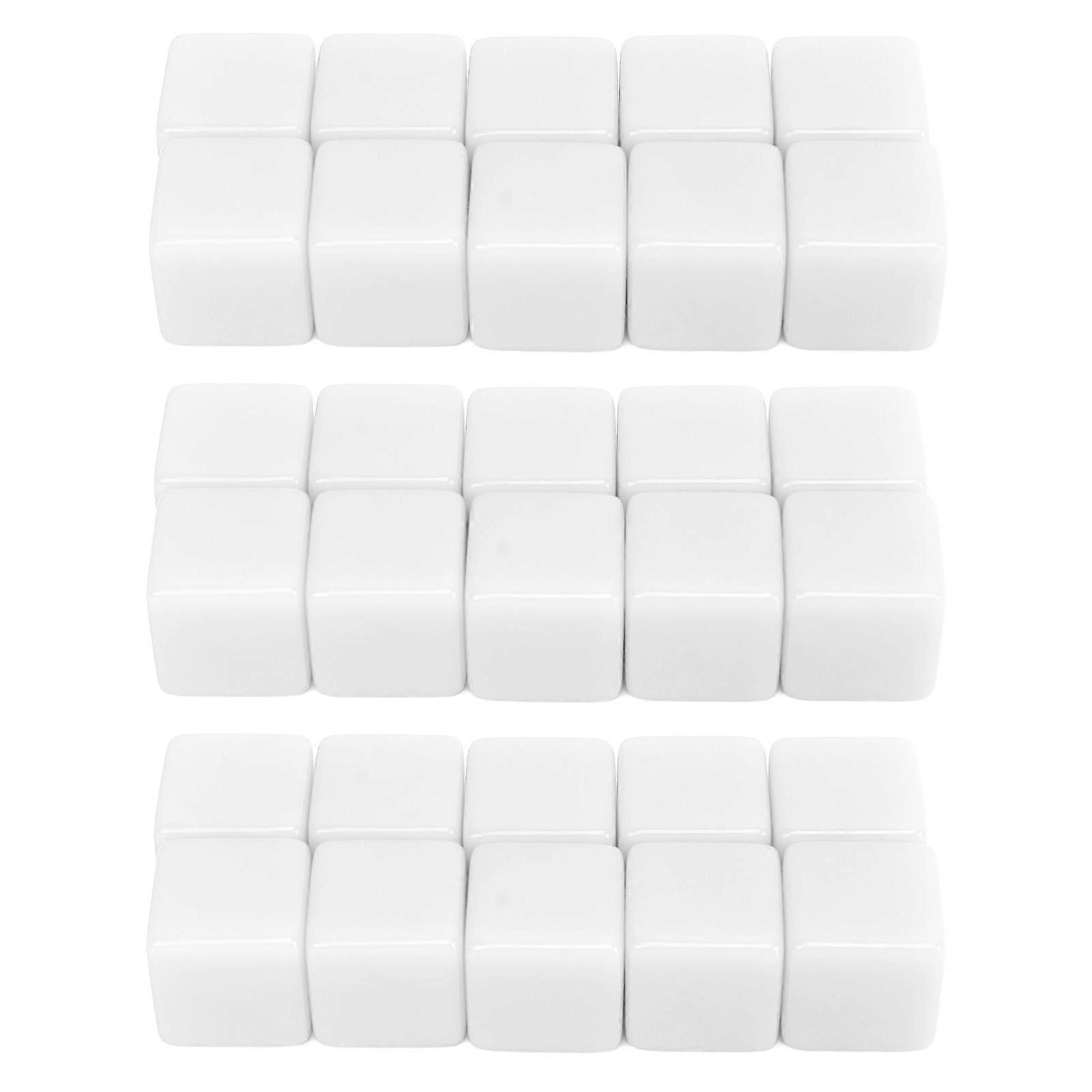 30 Pcs 16mm Dice Set Six Sided Blank Dice Write On Cubes Game For Math Teaching Education White