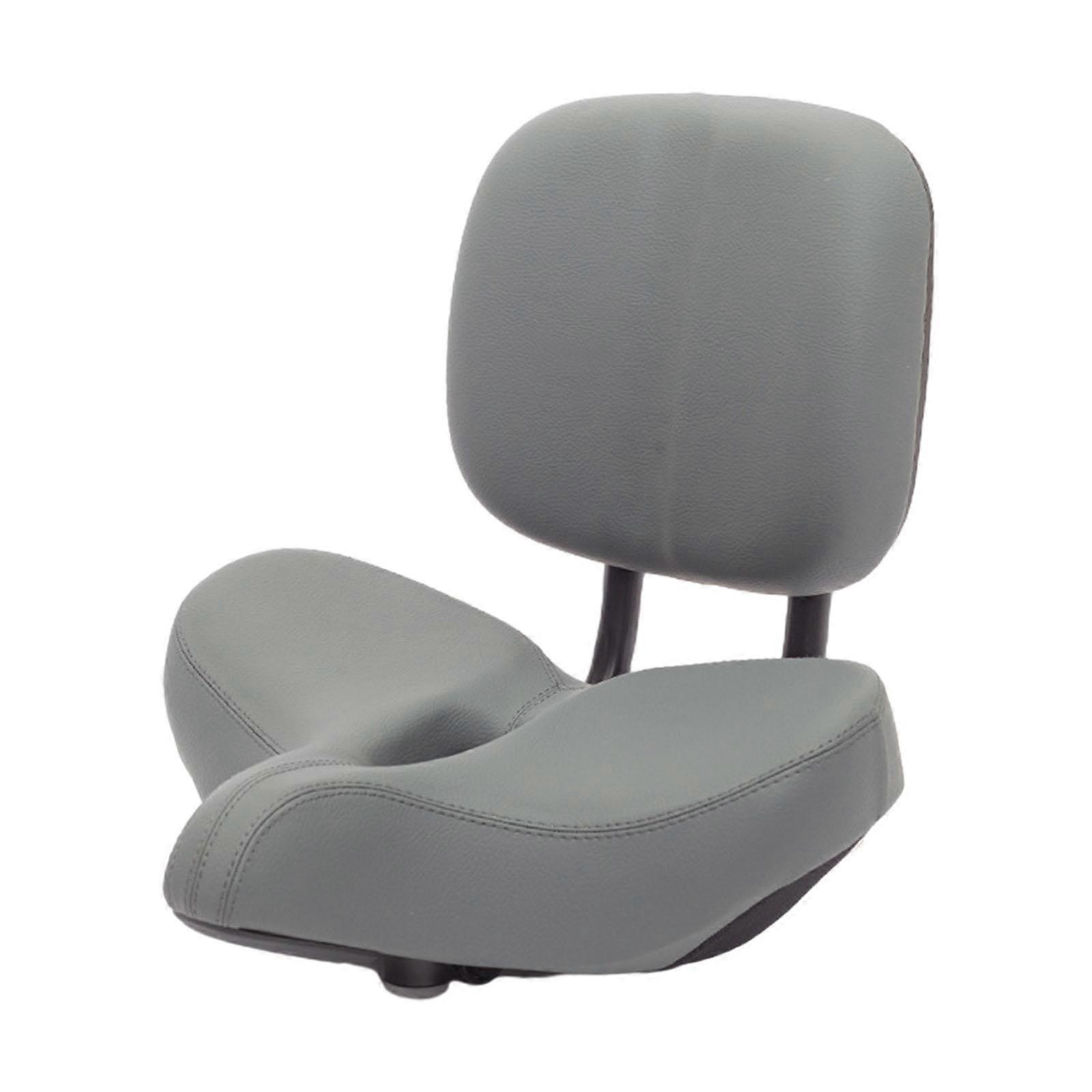Bike Seat with Backrest Tricycle Portable Cushion Easy to Install Adjustable Gray