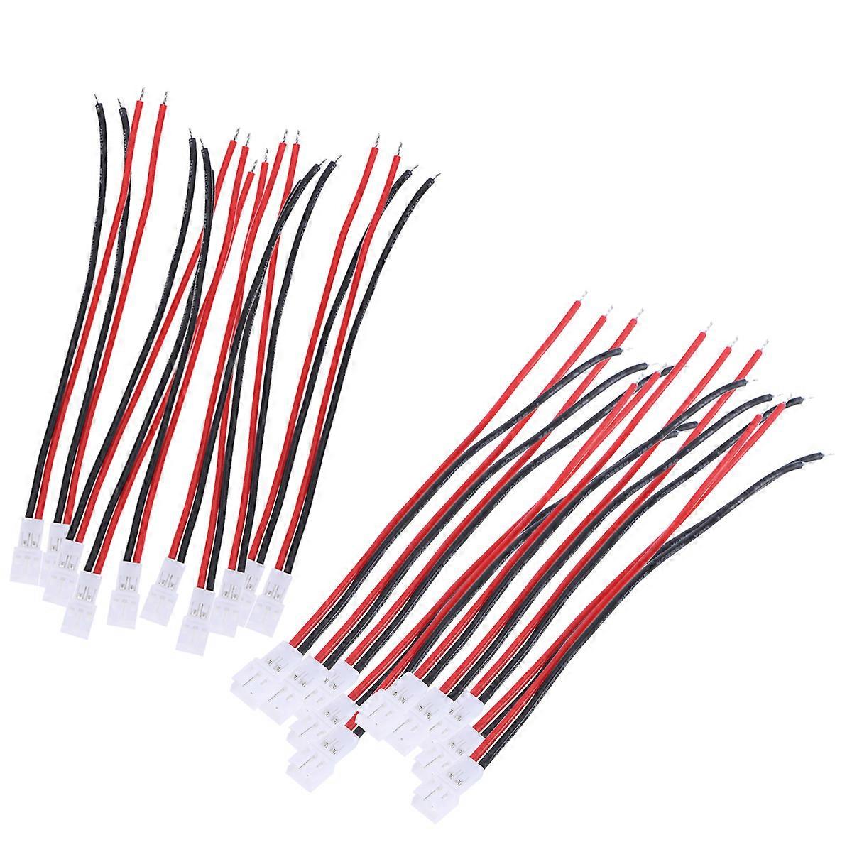 20pcs PH2.0 Ultra Silicone Wires High Temperture Resistant Connector Line for Battery and Motor of RC Boat Car Aircraft (10 Male Connectors and 10 Fem