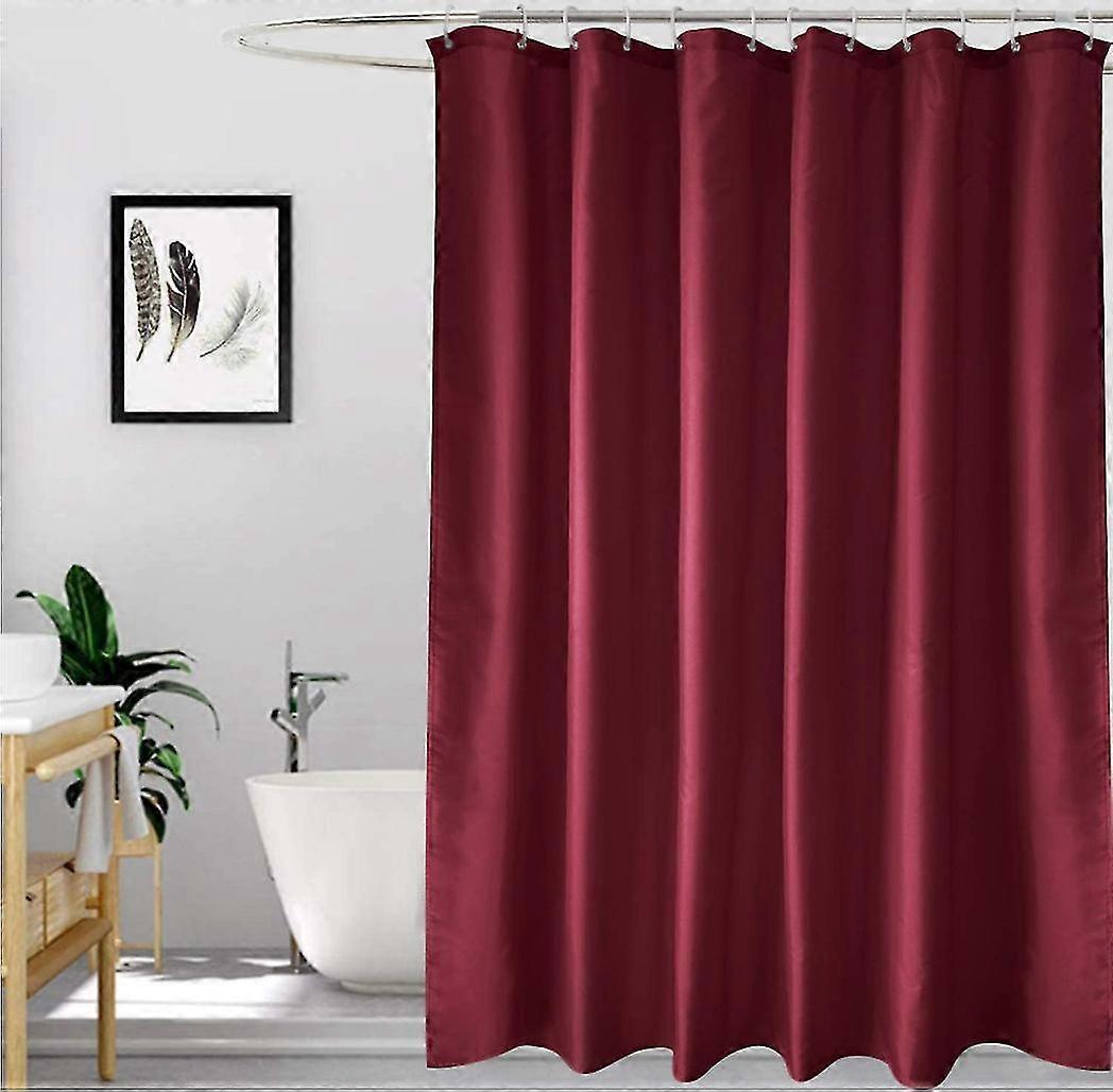 1pc Shower Curtain 180 x 180cm Polyester Fabric Mildew Proof Waterproof Bath Curtain Simple and Modern,Red