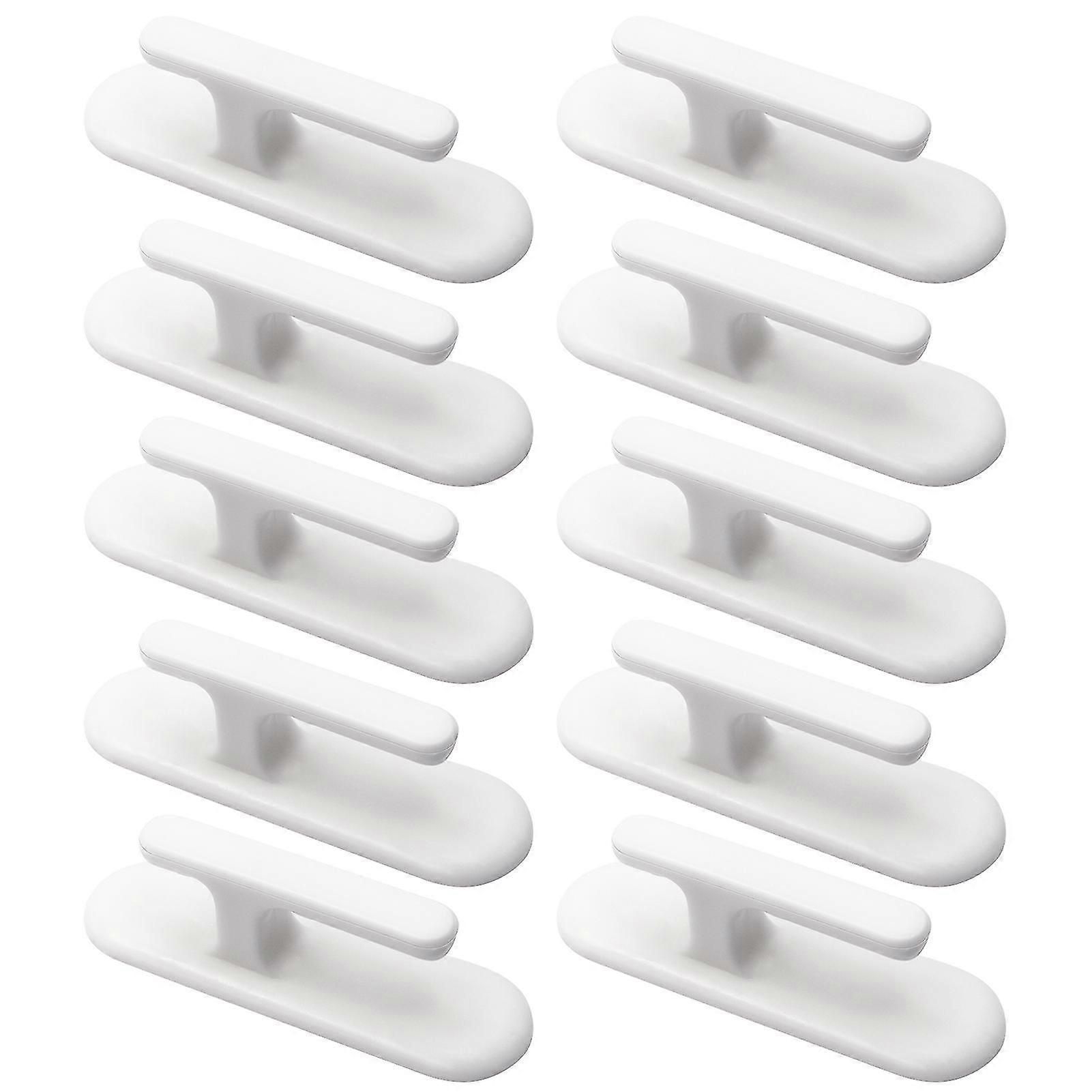 10pcs Blind Cord Holder Self Adhesive White Plastic Kitchen Hooks Wall Bathroom