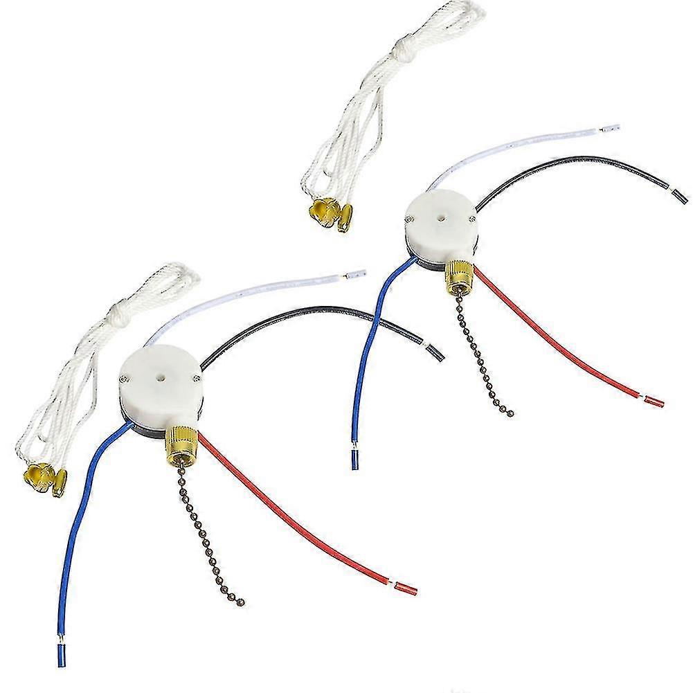 Ceiling Fan Pull Switch,ze-208s E89885 3 Speed 4 Wire Fan Switch Pull Chain Cord Switch Fan Lights