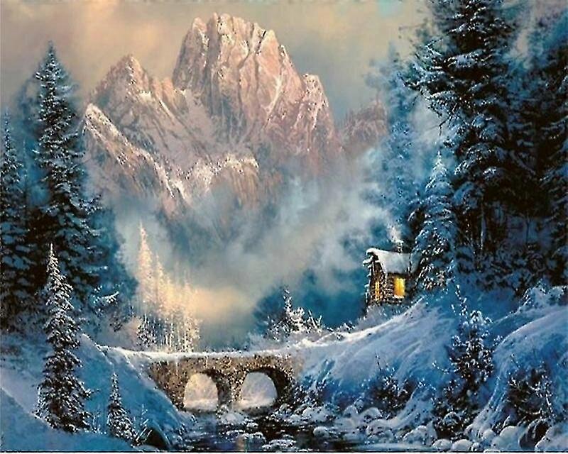 New Mosaic Landscape Of Mountain Full Diamond Embroidery Beads Cross Stitch Round Diamond Sets Unfinished Diamond Mosaic