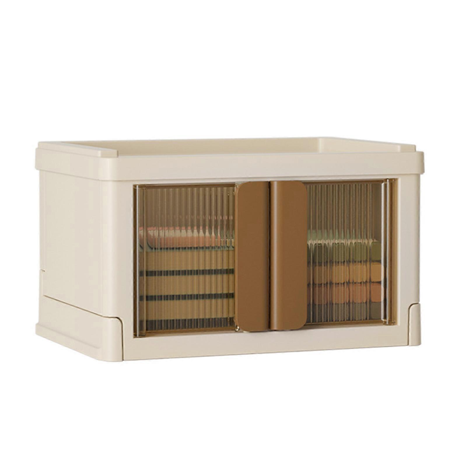 Mini Double Door Storage Box with Phone Stand Large Capacity Finishing Box for Home Study Office