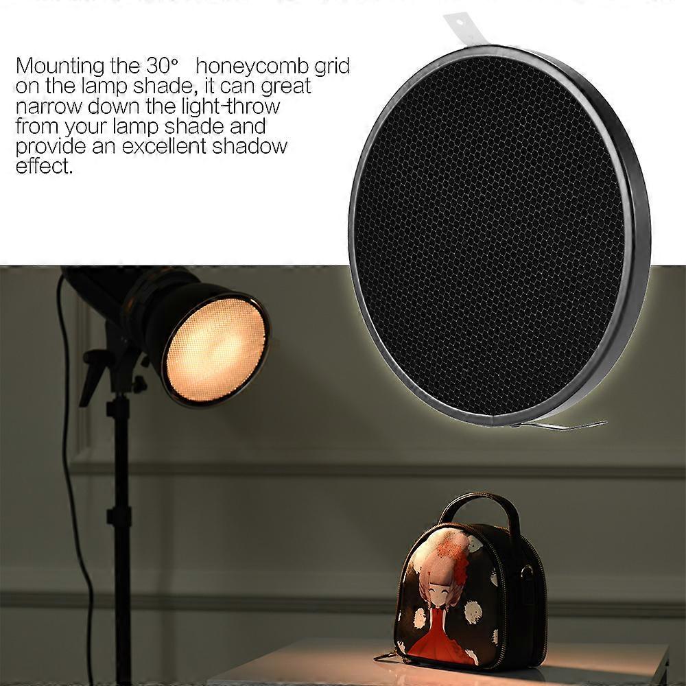Photo Studio 16.8cm 30 Degree Honeycomb Grid for 7" Standard Reflector Diffuser Lamp Shade Dish