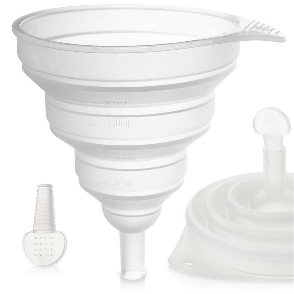 Universal Foldable Silicone Funnel with Measuring Function for the Kitchen