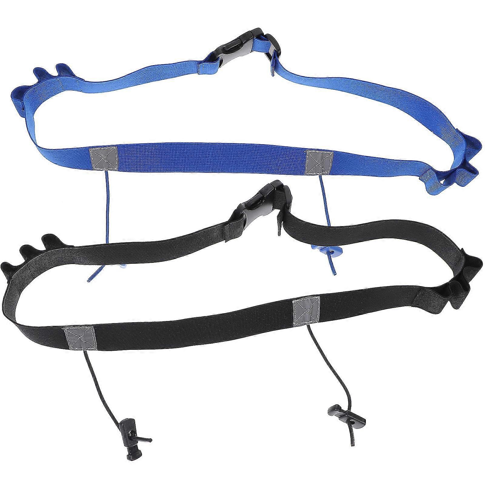 2pcs Triathlon Race Number Belt Reflective Design Race Belt