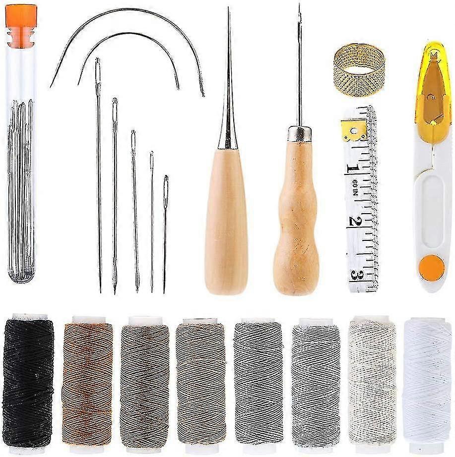 29 Pcs Upholstery Repair Kit, Leather Craft Tools Set Include Wax Thread&tape