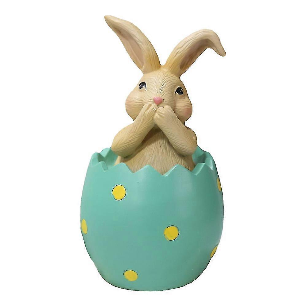 Easter Bunny Sits On Eggshells, Doesn't Listen, Doesn't Look, Doesn't Talk About Desktop Ornaments. Style1