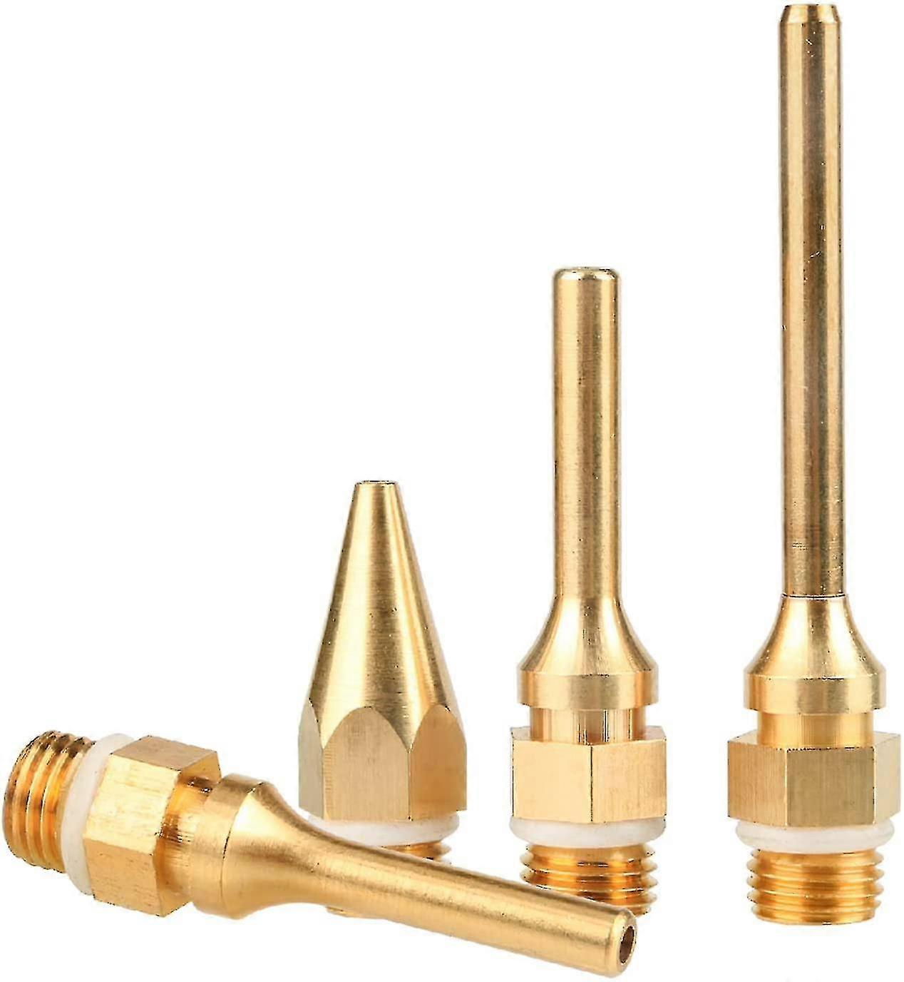 Copper Glue Gun Nozzle Kit, 4 X 10.8mm Thread Diameter Interchangeable Copper Nozzles Fits Hot Glue Gun Tools