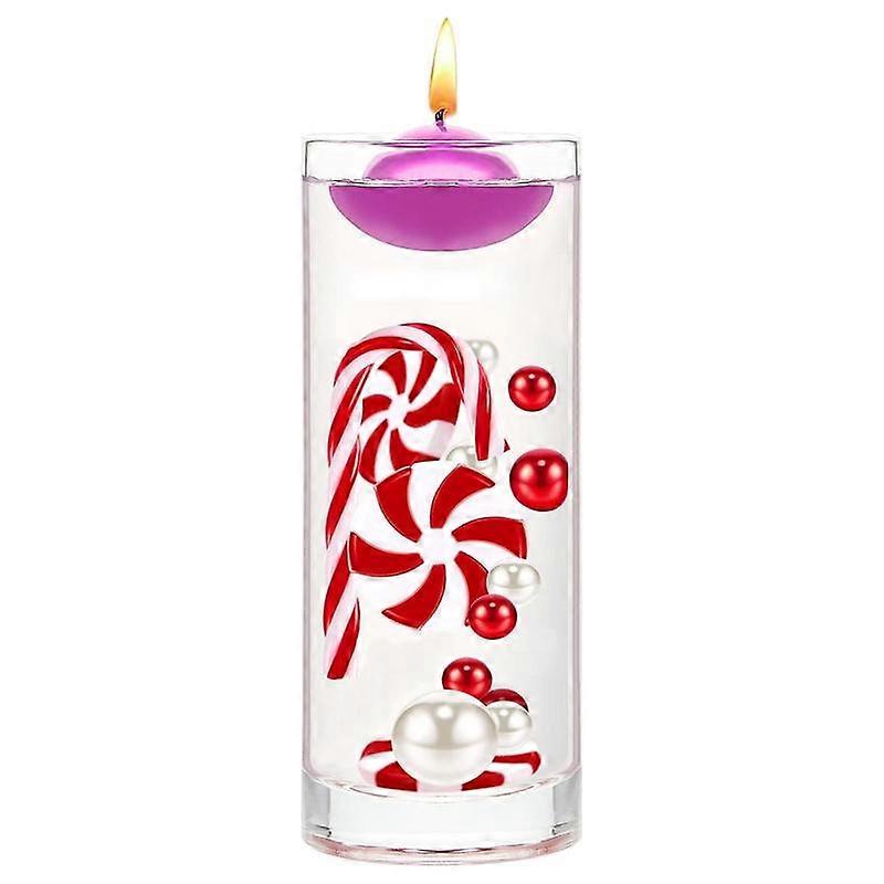 Noel Yüzen Mumlar Noel Vazo Dekorasyon Yüzen İnci Dolgu Küçük Yuvarlak Çay Işıkları Düğün Için Mumlar