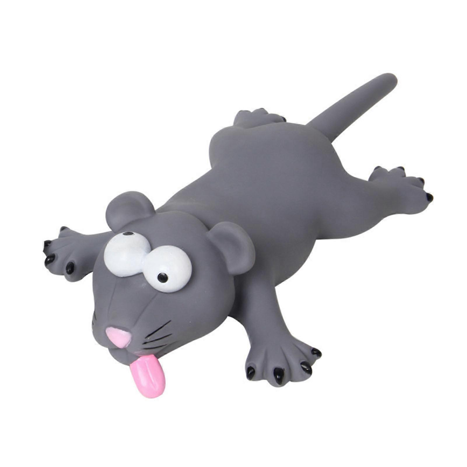 Mouse Squeaky Toy Early Educational Plastic Realistic Simulation Mouse Toy for Toddler Kids Dark Gray