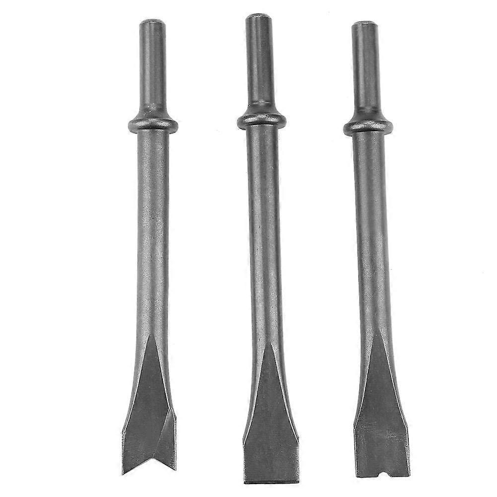 Air Hammer Chisel Set Extra Long Round Shank Pneumatic Hammer Bit Set 3pcs