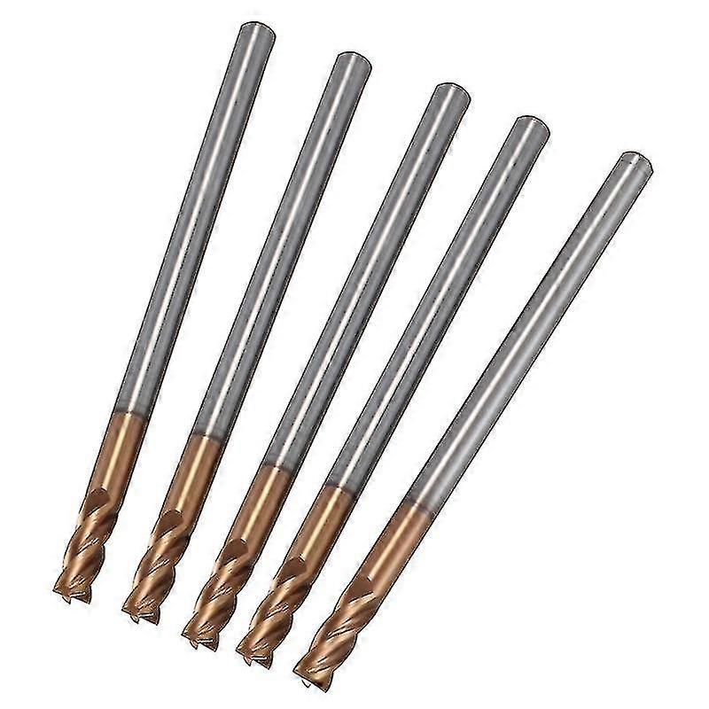 5pcs 3mm Solid Carbide Endmills 4 Flute Slotting Profiling Face Mill
