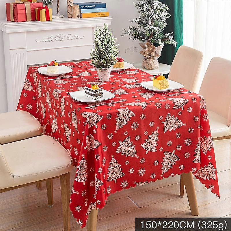 1pc Christmas Tablecloth Red Rectangle Xmas