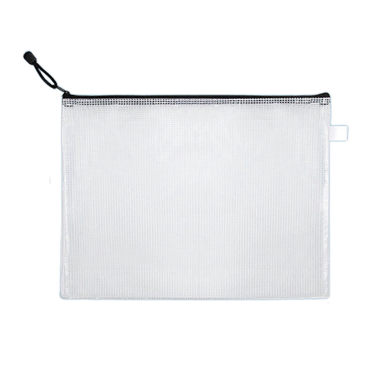 12Pcs File Holder Waterproof Zipper Pouch Transparent Durable Reusable File Storage Bag for School Office Home KAESI