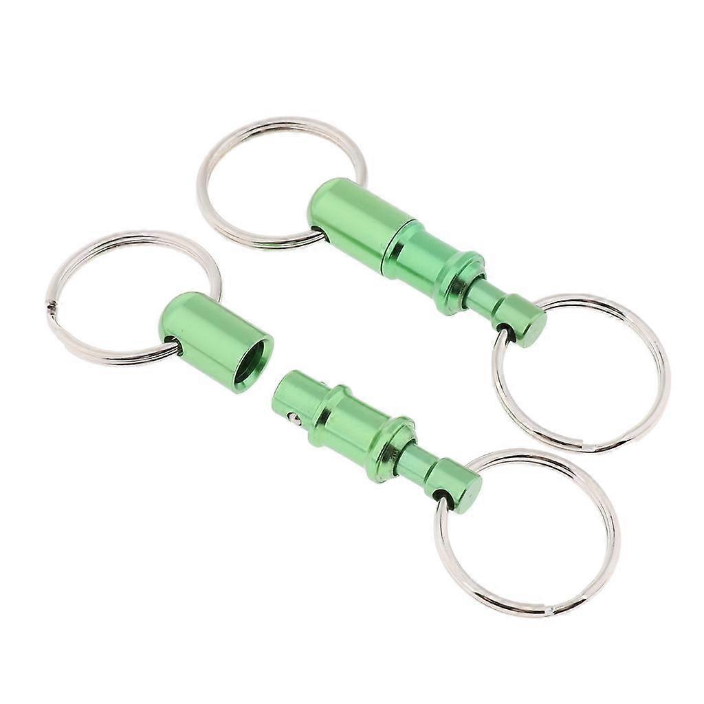 2 Pieces Breakaway Key Ring Separate Car Keys Quick Release Keychain Green