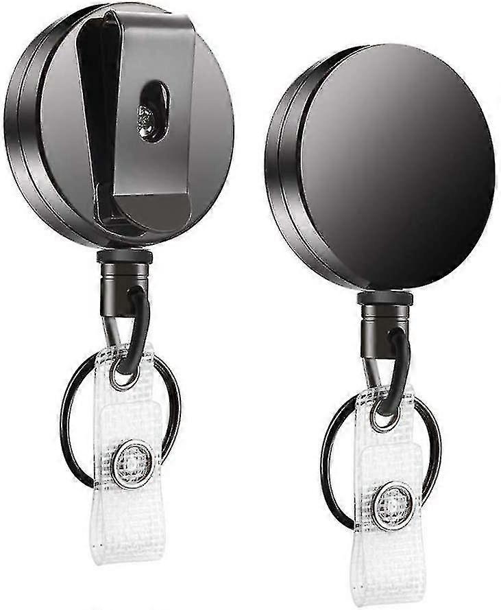 2st infällbar nyckelring, märkeshållare rullklämmor med infällbar märkeshållare