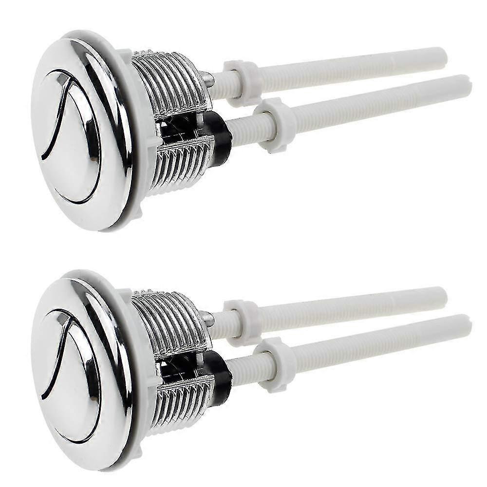 2 Pieces Toilet Push Buttons Dual Flush Knob 38mm Standard Chrome Silver Plated Wc Cistern Knobs