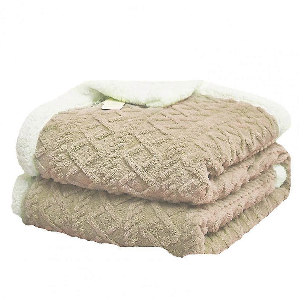 Cozy Bed Blanket Double Layer Sherpa Blanket Thick Warm Soft Plush Bedding for Winter Office Air Conditioning Comfort