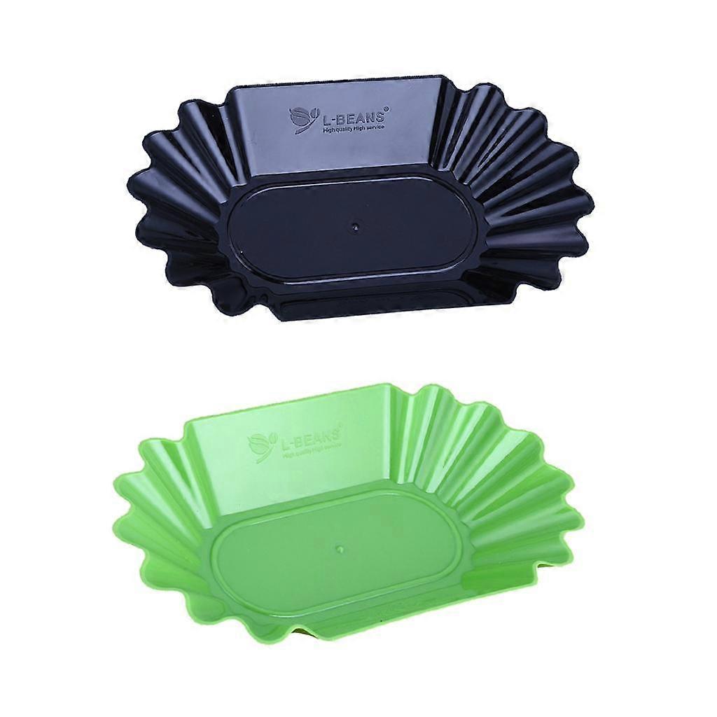 2pcs Plastic Plates Snack Serving Trays Oval Coffee Bean Tray Coffee Cupping